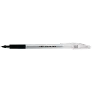 Bic Tušinukas Ball pen Cristal Grip 1.0 mm, juodas, pakuotėje 1 vnt 004054
