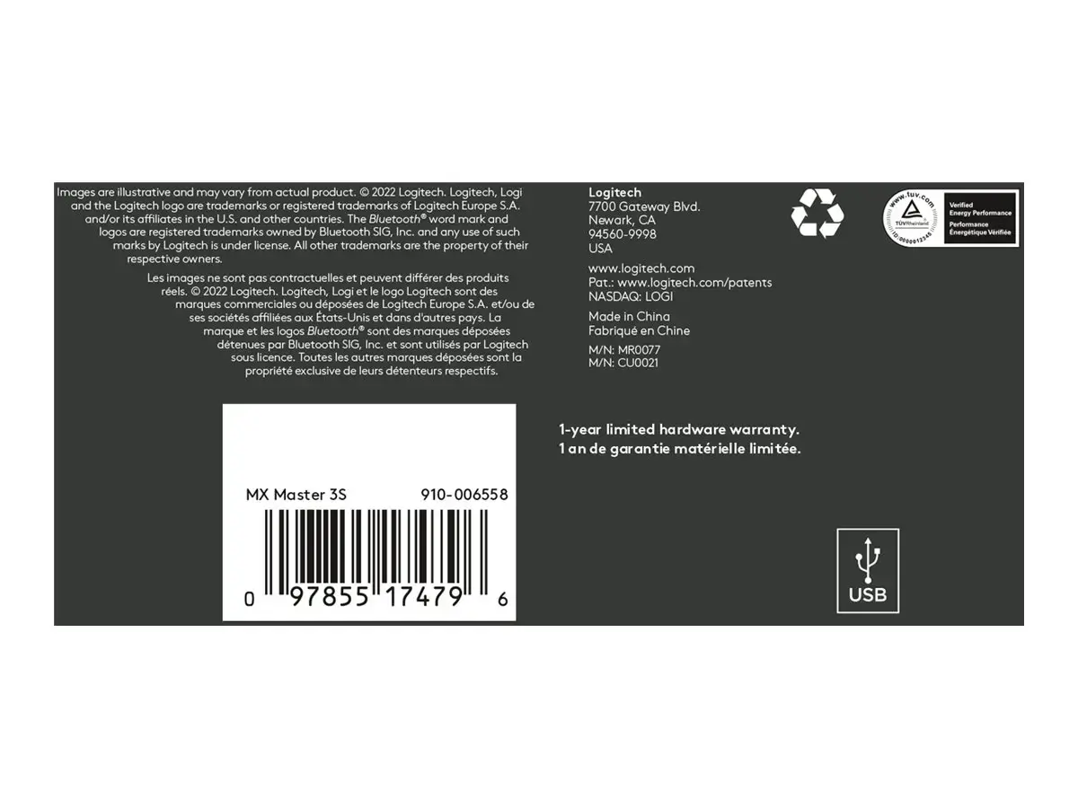 "Logitech MX Master 3S Performance" belaidė pelė - šviesiai pilka