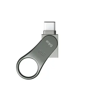 "Silicon Power Mobile C80", 64 GB, A tipo USB / C tipo USB, 3.2 Gen 1 (3.1 Gen 1), be dangtelio, 8 g, titano spalvos