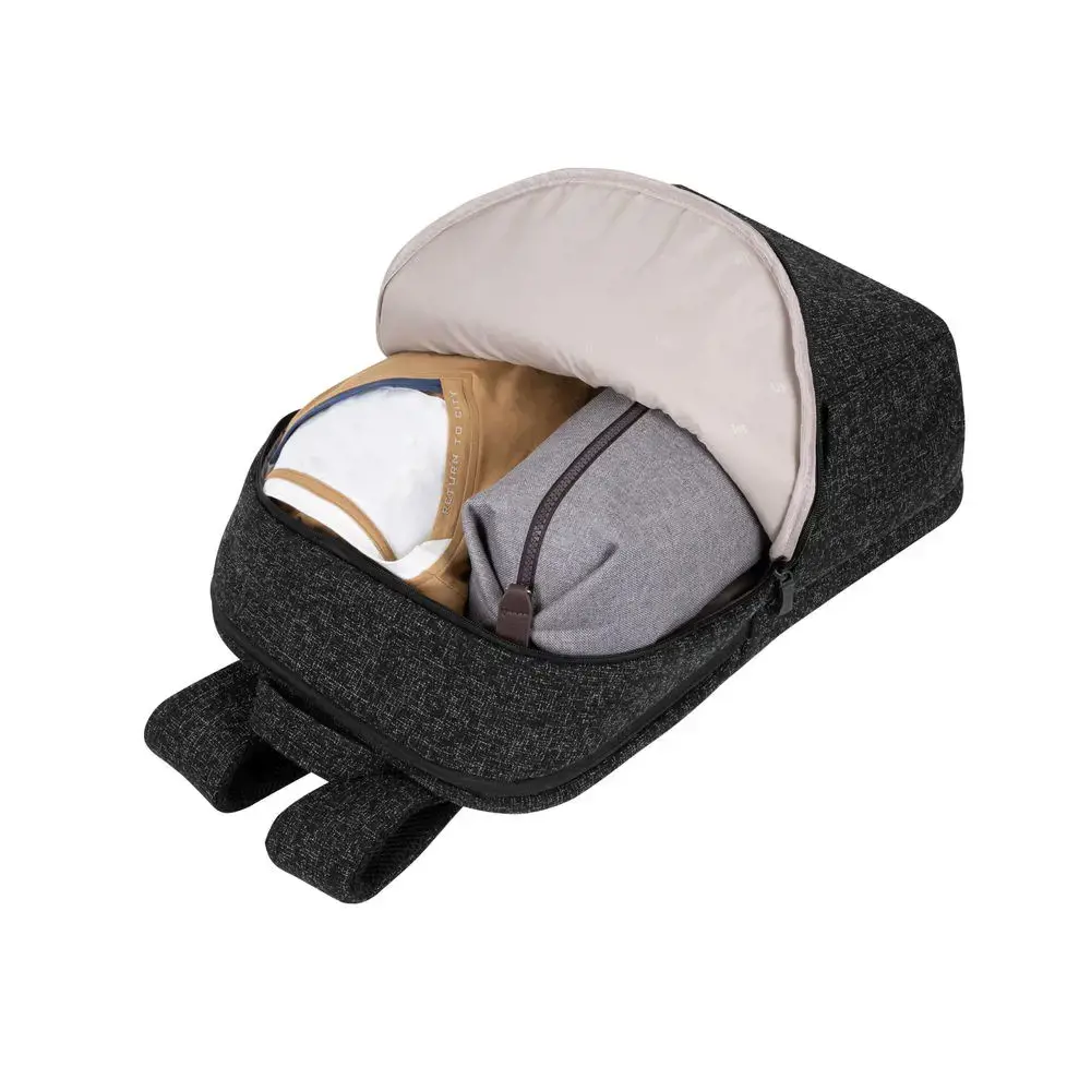 15,6" nešiojamojo kompiuterio kuprinė, RIVACASE Anvik, 15L, juoda, vandeniui atspari medžiaga, kišenės 10,5" planšetiniam kompiuteriui, išmaniajam telefonui, dokumentams, priedams, buteliui