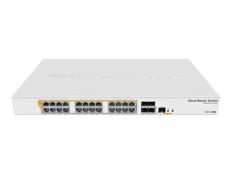 MIKROTIK CRS328-24P-4S+RM PoE komutatorius 24x RJ45 1000Mb/s 4x SFP+ Dual Boot PoE biudžetas 500W