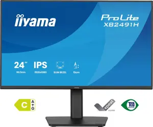 iiyama ProLite XB2491H-B1 computer monitor 60.5 cm (23.8") 1920 x 1080 pixels Full HD LCD Black