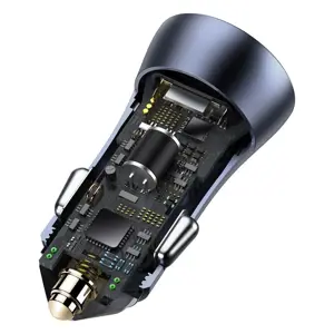 Baseus TZCCJD-0G Golden Contactor Car Charger Dual Quick Charger USB 40W Dark Grey