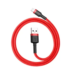 "Baseus Cafule Cable" patvarus nailono kabelis USB / "Lightning" QC3.0 2.4A 0.5M raudonas (raudonas)