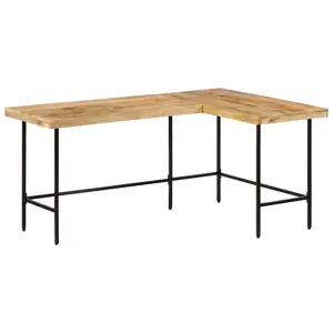Rašomasis stalas 165x110x77 cm medžio masyvo mango ir geležies