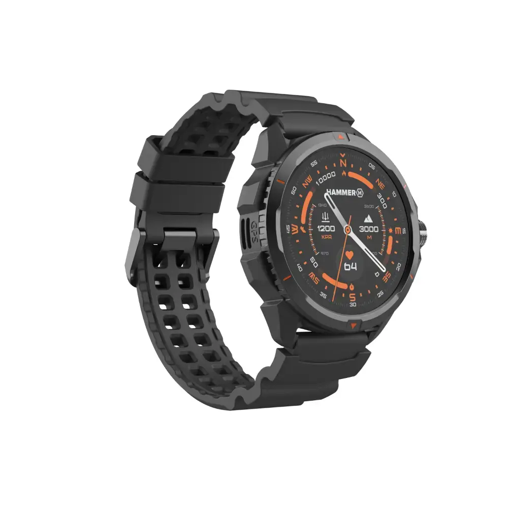 Hammer Watch 2 | Smart watch | GPS (satellite) | AMOLED | 1.5" | Waterproof | Black