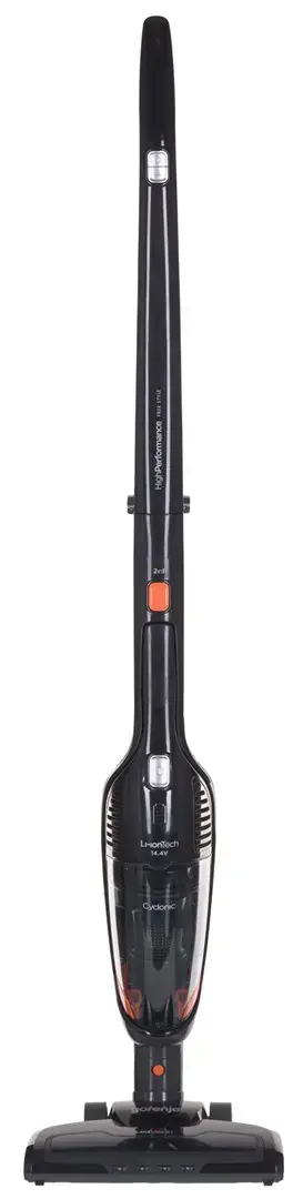 "Gorenje" dulkių siurblys SVC144FBK Akumuliatorinis darbinis, rankinis ir rankinis, 14,4 V, Veikimo laikas (maks.) 38 min, Juodas, Garantija 24 mėn., Akumuliatoriaus garantija 12 mėn.