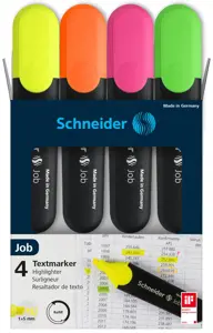 Teksto žymekliai SCHNEIDER JOB, 1-5 mm, 4 spalvų rinkinys