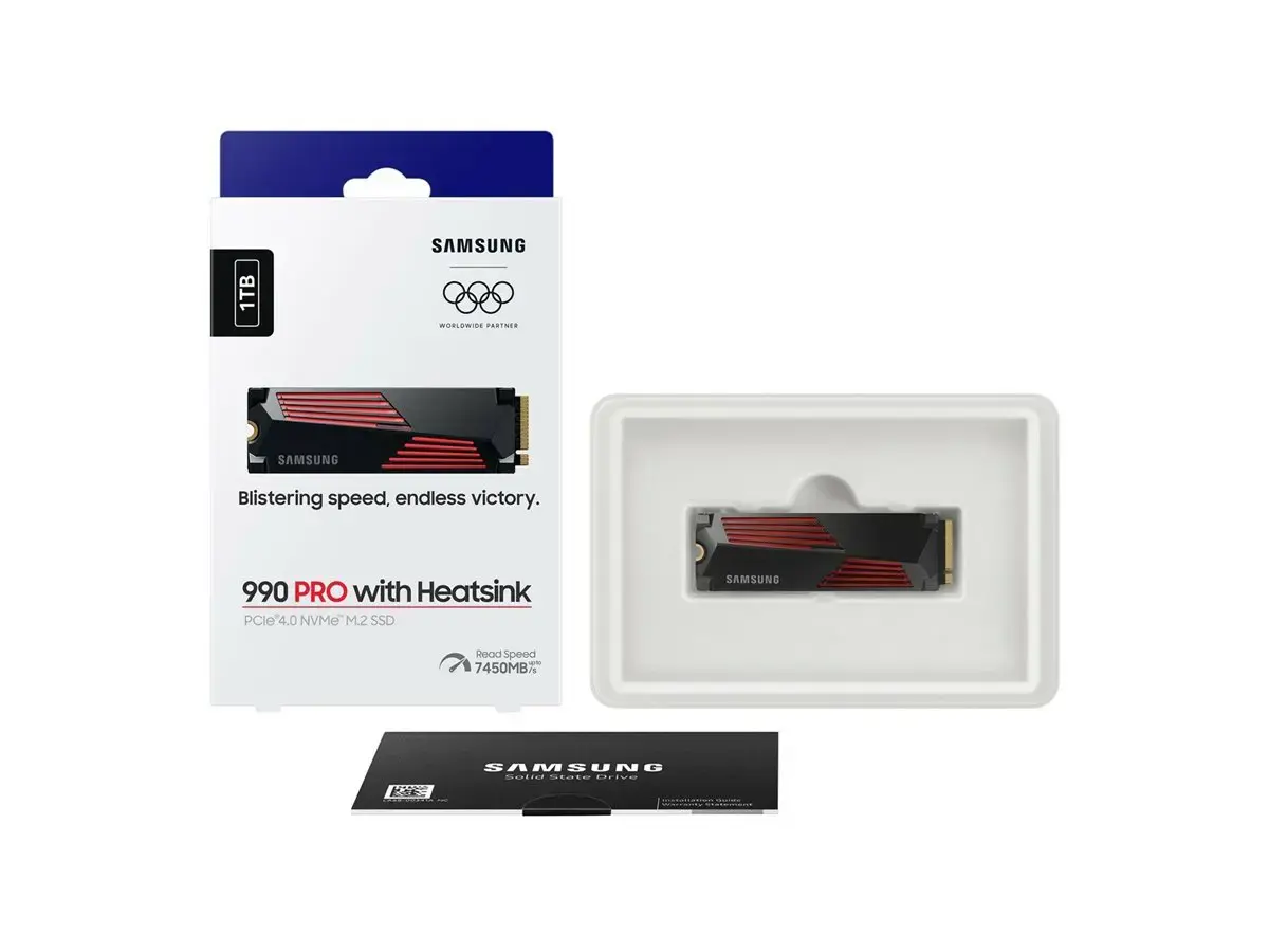 SSD diskas Samsung 990 PRO with Heatsink 1000 GB, M.2, PCI Express 4.0
