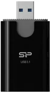 SILICONPOW SPU3AT3REDEL300K Silicon Power Combo USB 3.1 Card Reader microSD and SD, Black