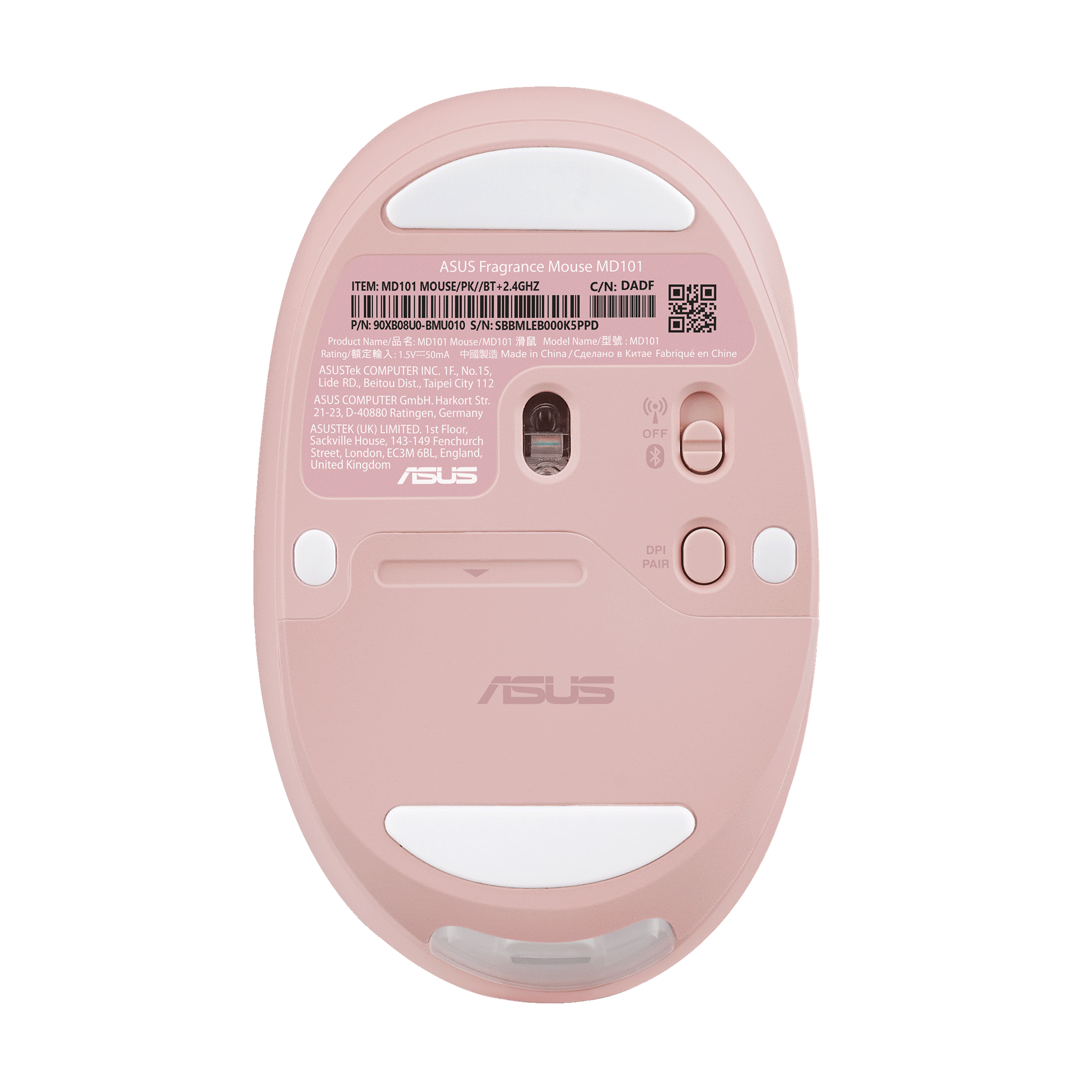 Asus Fragrance MD101 | Mouse | 2.4 GHz, Bluetooth | Rose Clay