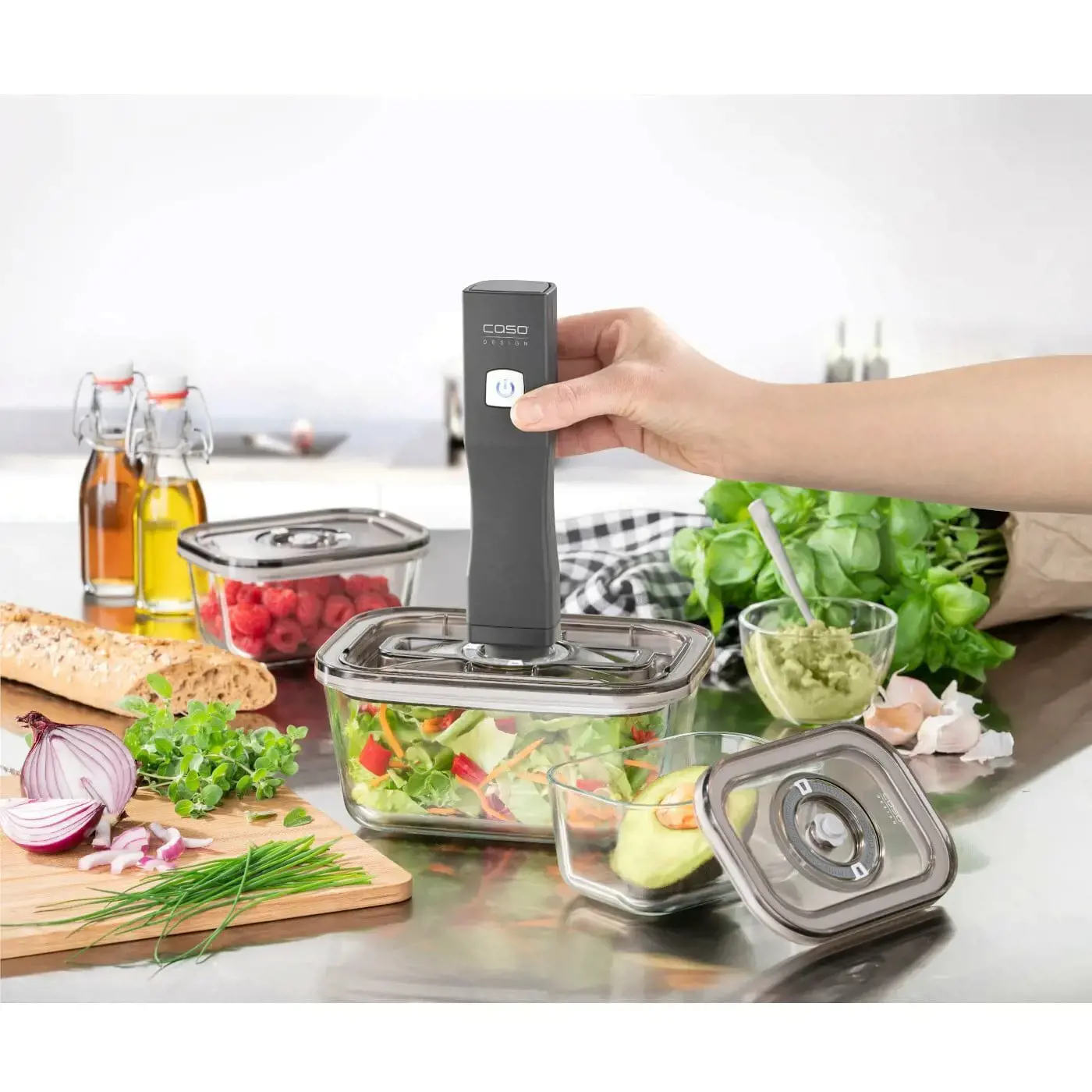 "Caso Vacu OneTouch" vakuuminis sandariklis "Eco-Set, juodas