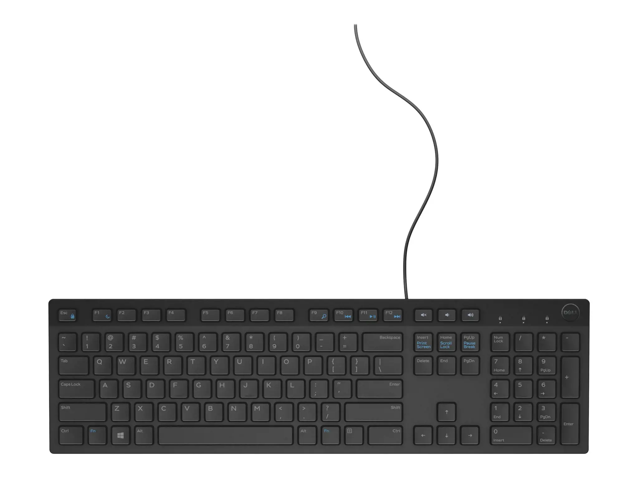 DELL KB216, pilno dydžio (100%), laidinis, USB, QWERTY, juodas
