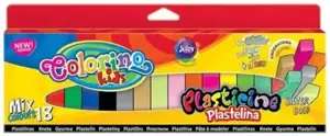 Plastilinas Colorino Kids, kvadratinės formos, 18 mix spalvų (auksinė, sidabrinė, šviečianti tamsoje)