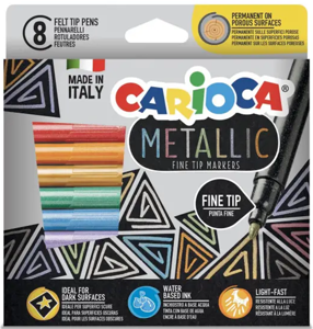 Flomasteriai CARIOCA Metallic FineMarkers, 8 vnt.