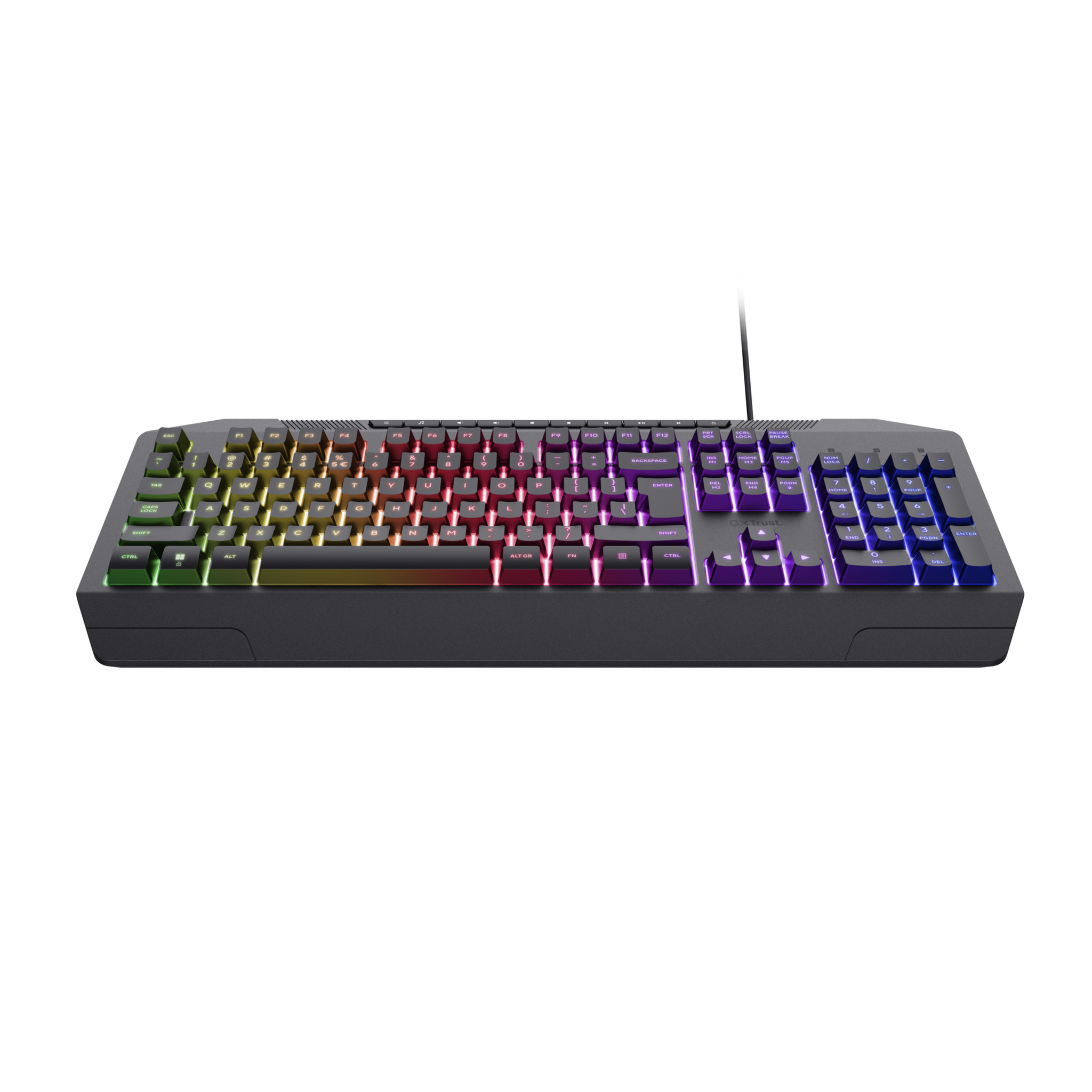 Trust GXT 836 Evocx, Wired, USB, Membrane, QWERTY, RGB LED, Black