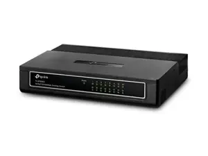 "TP-Link" 16 prievadų 10/100 Mbps stalinis komutatorius, nevaldomas, "Fast Ethernet" (10/100), dvipusis duomenų perdavimas, montuojamas ant sienos