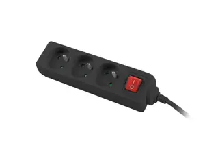 LANBERG PS1-03E-0300-BK Lanberg 3M juoda LANTERGE CURVE 3X 230V PL su grandinės pertraukikliu, piln…