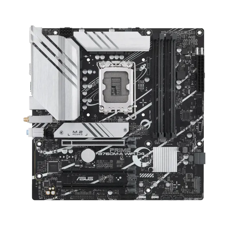 ASUS PRIME B760M-A WIFI D4, "Intel", LGA 1700, "Intel® Celeron®", "Intel® Core™ i3", "Intel® Core™ i5", "Intel® Core™ i7", "Intel® Core™ i9",..., LGA 1700, DDR4-SDRAM, 128 GB