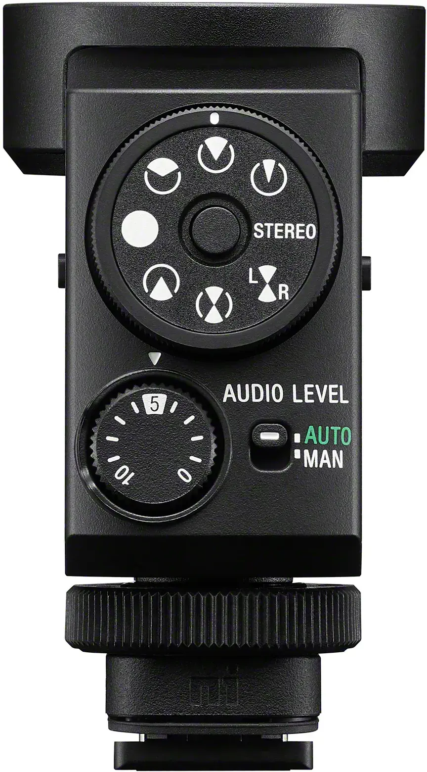 "Sony ECM-M1", Skaitmeninio fotoaparato mikrofonas, -20 dB, juodas, 7,2 V, 40 mm, 64,4 mm