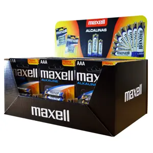 Maxell Alkaline LR03 AAA 4-pack Display (30 blister packs/120 batteries)