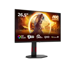 AOC Q27G4SDR | 27 " | QD-OLED | QHD | 16:9 | 360 Hz | 0.03 ms | 2560 x 1440 pixels | 1000 cd/m² | HDMI ports quantity 2 | Black