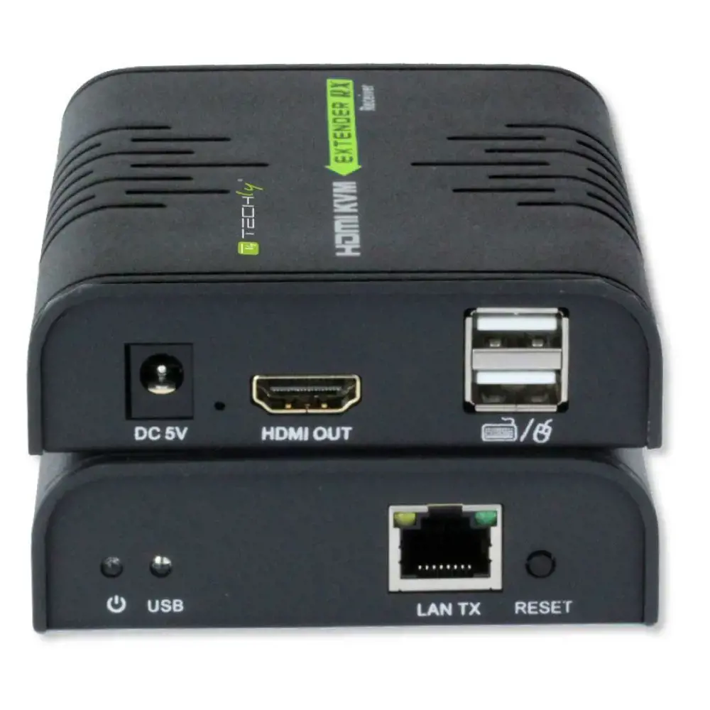 TECHLY 028214 Techly HDMI KVM ilgintuvas su USB (pelė, klaviatūra) iki 120 m Cat5/5e/6 kabeliu