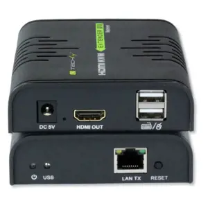 TECHLY 028214 Techly HDMI KVM ilgintuvas su USB (pelė, klaviatūra) iki 120 m Cat5/5e/6 kabeliu