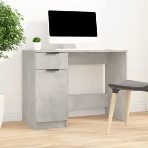 Rašomasis stalas, betono pilkos spalvos, 100x50x75cm, mediena