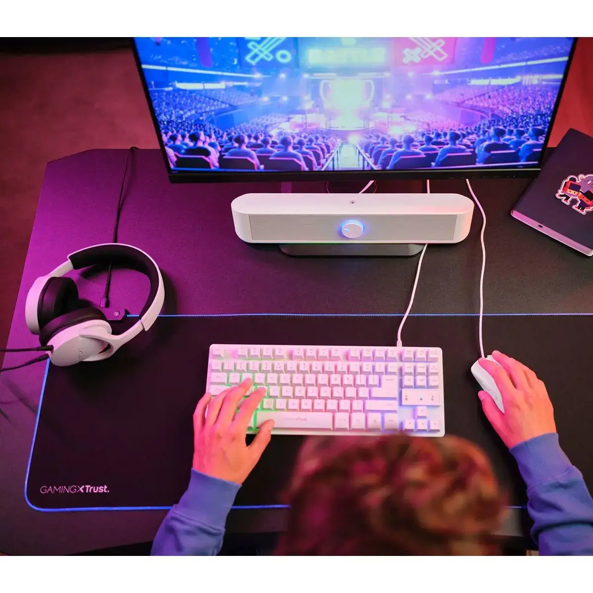 "Trust" RGB apšviesta garso juosta GXT 619W Thorne, 6 W, 12 W, 6 W, 10000 Ω, 4 Ω, 4 cm