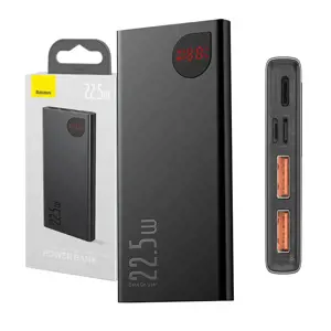 Baseus Adaman Metal power bank with fast charging 10000mAh 22.5W (Overseas Edition 2021) Black (Bla…