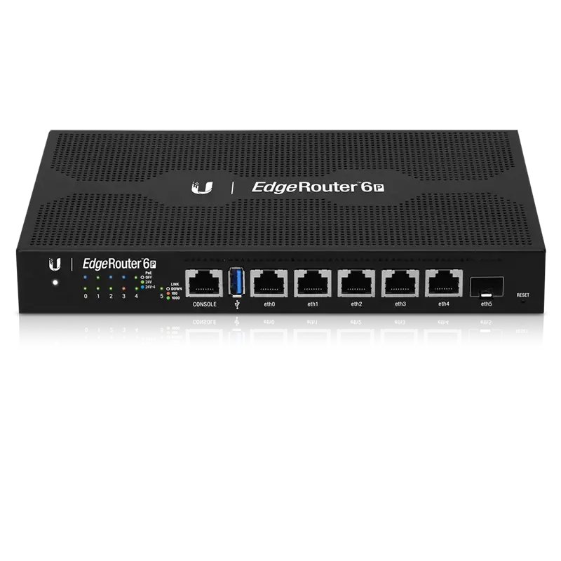 UBIQUITI ER-6P Ubiquiti ER-6P EdgeRouter 6P - 5x Gigabit maršrutizatorius su 24 V pasyviuoju PoE, 1xSFP