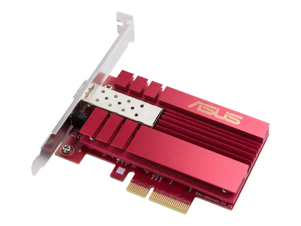 ASUS XG-C100F, vidinis, laidinis, "PCI Express", šviesolaidinis, 10000 Mbps, raudonas