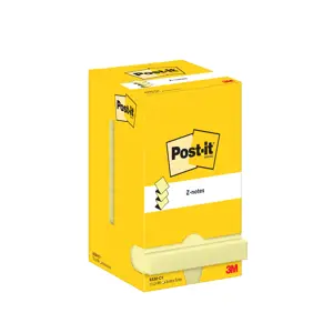 Lipnūs lapeliai  Post-it® Z-Notes, 76 x 76 mm, pak. -12 blokelių po 100 lapelių, kanarėlės geltona