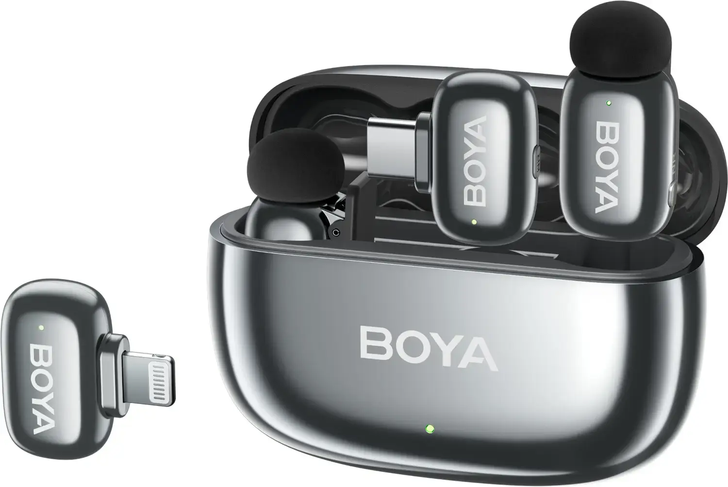 Boya wireless microphone mini 2-01 Lightning/USB-C, lunar silver