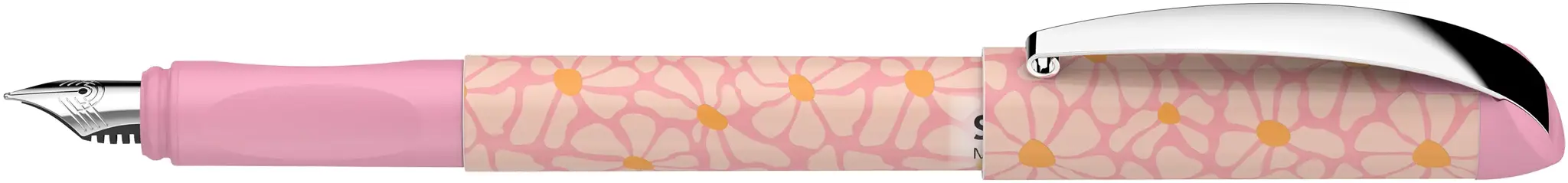 Plunksnakotis SCHNEIDER Glam, plastikinis rožinis korpusas, mėlynas rašalas, tinka dešiniarankiams ir kairiarankiams