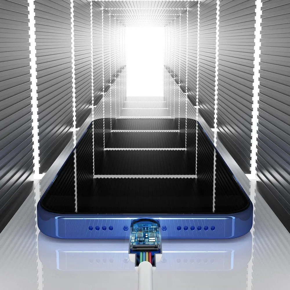 "Baseus" kabelių rinkinys (USB - Lightining 2 vnt.). greitas įkrovimas 1,5 m (baltas)