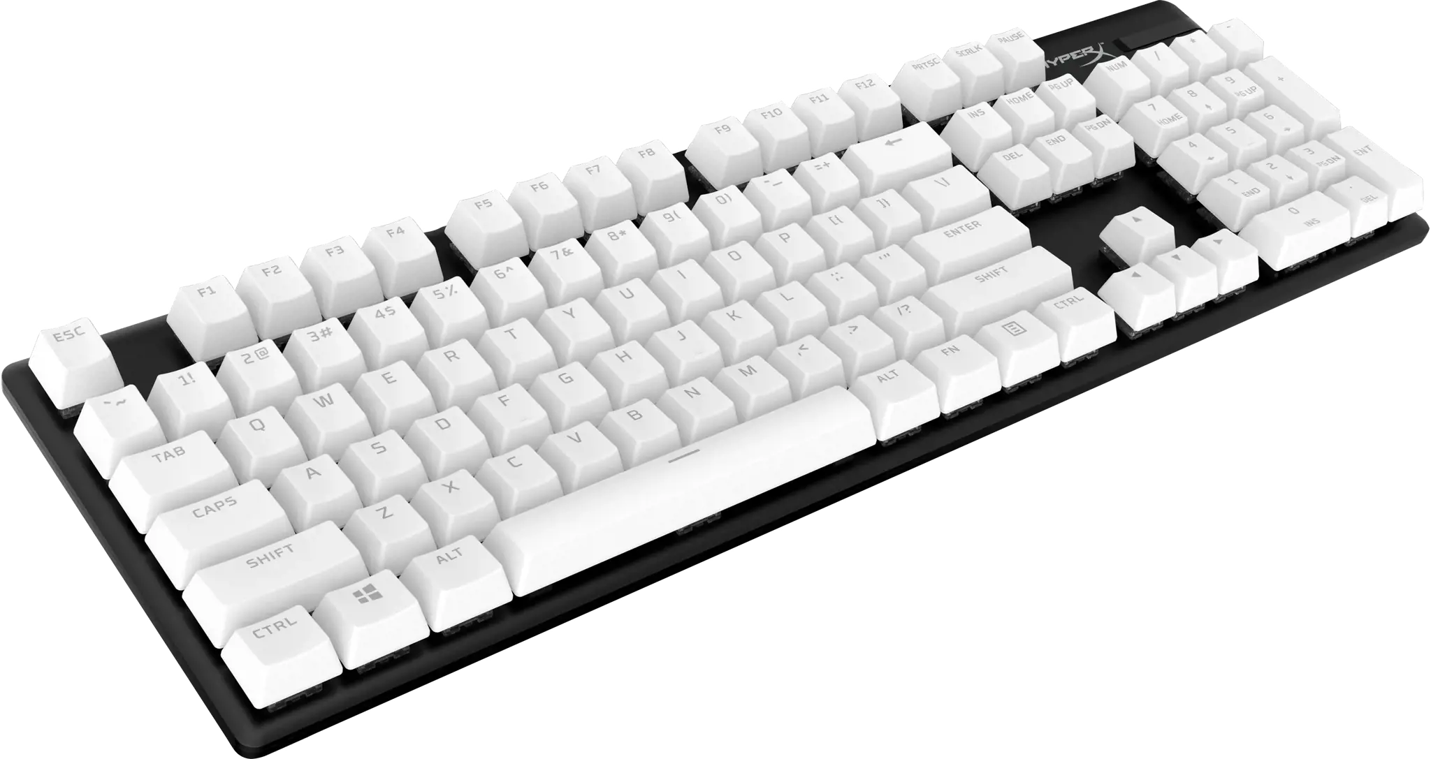 "HyperX" pilnas klavišų rinkinys, klaviatūros dangtelis, baltas