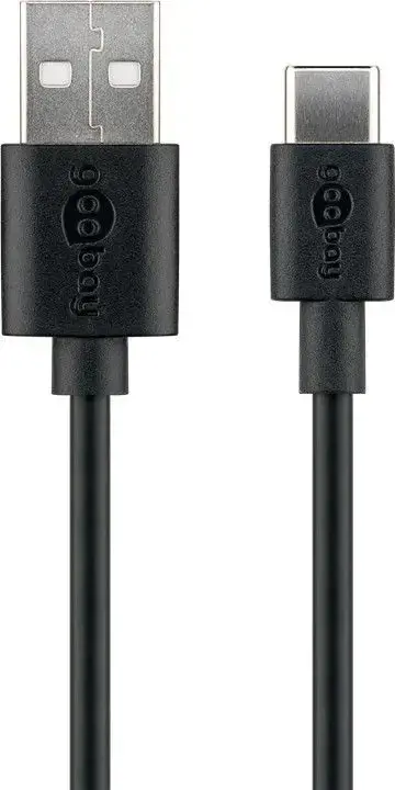 "Goobay" 59122 USB 2.0 kabelis (USB-C™ į USB A), juodas "Goobay