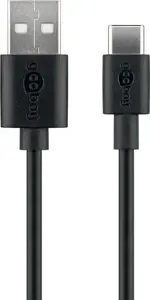 "Goobay" 59122 USB 2.0 kabelis (USB-C™ į USB A), juodas "Goobay