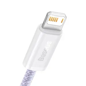 USB ir "Lightning" laidas "Baseus Dynamic 2", 2,4 A, 1 m (violetinis)