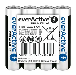 Šarminės baterijos AAA / LR03 everActive Pro 4 vnt.