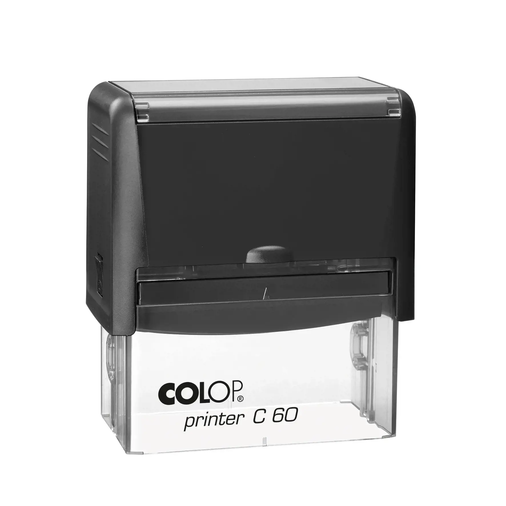 Antspaudas COLOP Printer C60, juodas korpusas, mėlyna pagavėlė