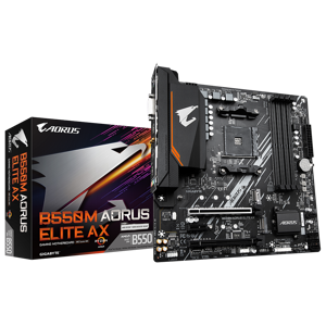 GIGABYTE B550M AORUS ELITE AX Motherboard - Supports AMD Ryzen 5000 CPUs, 5+3 Phases Pure Digital V…