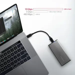 AXAGON EEM2-SG2 USB-C 3.2 Gen 2 - M.2 NVMe / SATA SSD 30-80 mm ALU dėžutė