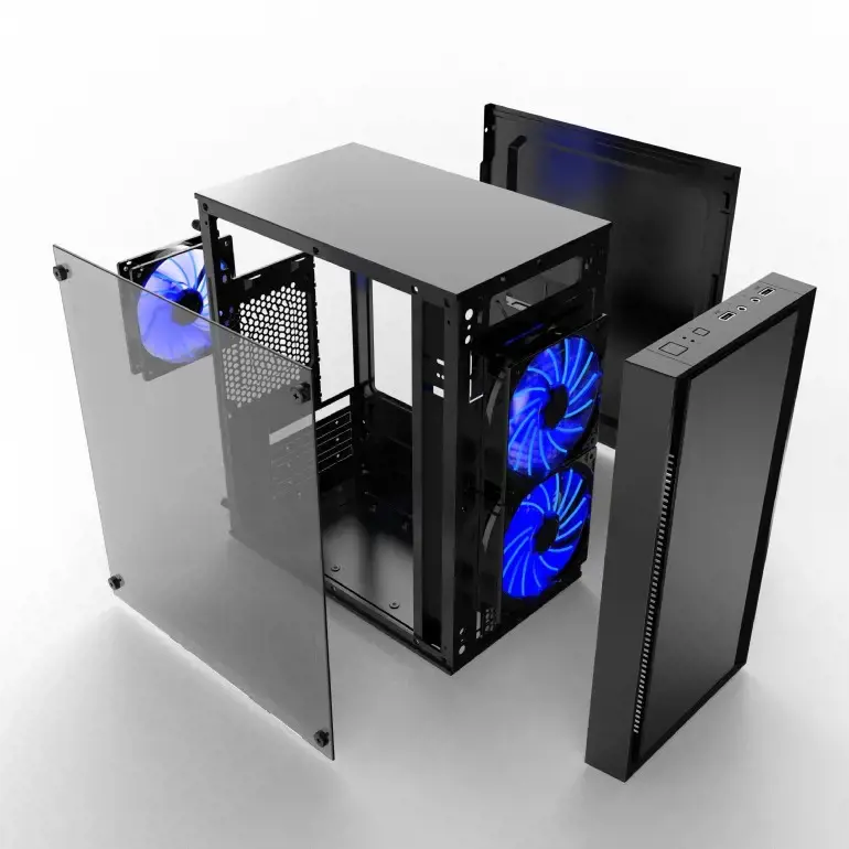 GEMBIRD CCC-FORNAX-960B Gaming design PC case 3 x 12 cm fans blue