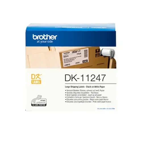 Brother DK-11247, juoda ant balto, 180 vnt., DK, juoda, balta, tiesioginis terminis, Brother