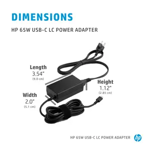 HP 65W USB-C - OPENBOX - Brick AC LC Power Adapter Notebook Charger / fits ProBook 430 440 450 G6 G7 G8 G9, EliteBook 830 840 850 G6 G7 G8 G9, x360 1030 1040 G6 G8 G9, Dragonfly