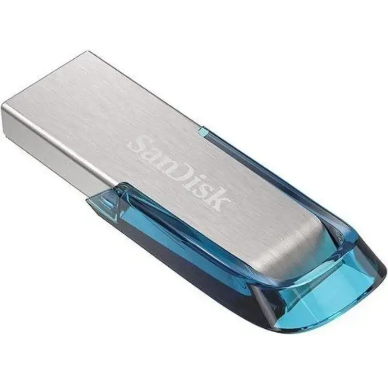 "SanDisk Ultra Flair" 64 GB, USB 3.0, 150 MB/s skaitymo sparta - tropinė mėlyna ; EAN:619659163051