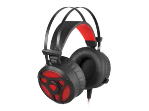 "Genesis" žaidimų ausinės "Neon 360 Stereo" su integruotu mikrofonu, juodos/raudonos spalvos, laidinės